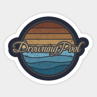 Drowning Pool Retro Waves Sticker